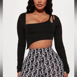 Long sleeve open back crop top